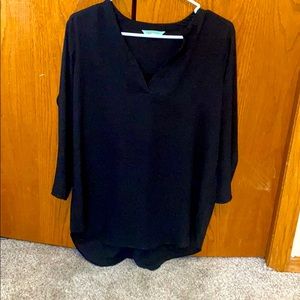 Three quarter sleeve black top